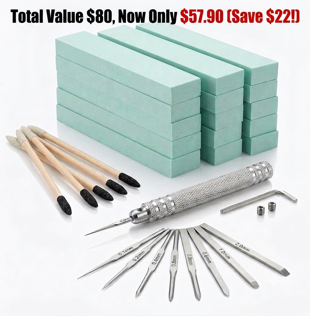 Miniature & Architecture Modeler’s Pack | Ultimate XPS Foam Carving Block Kit & Detailing Tools
