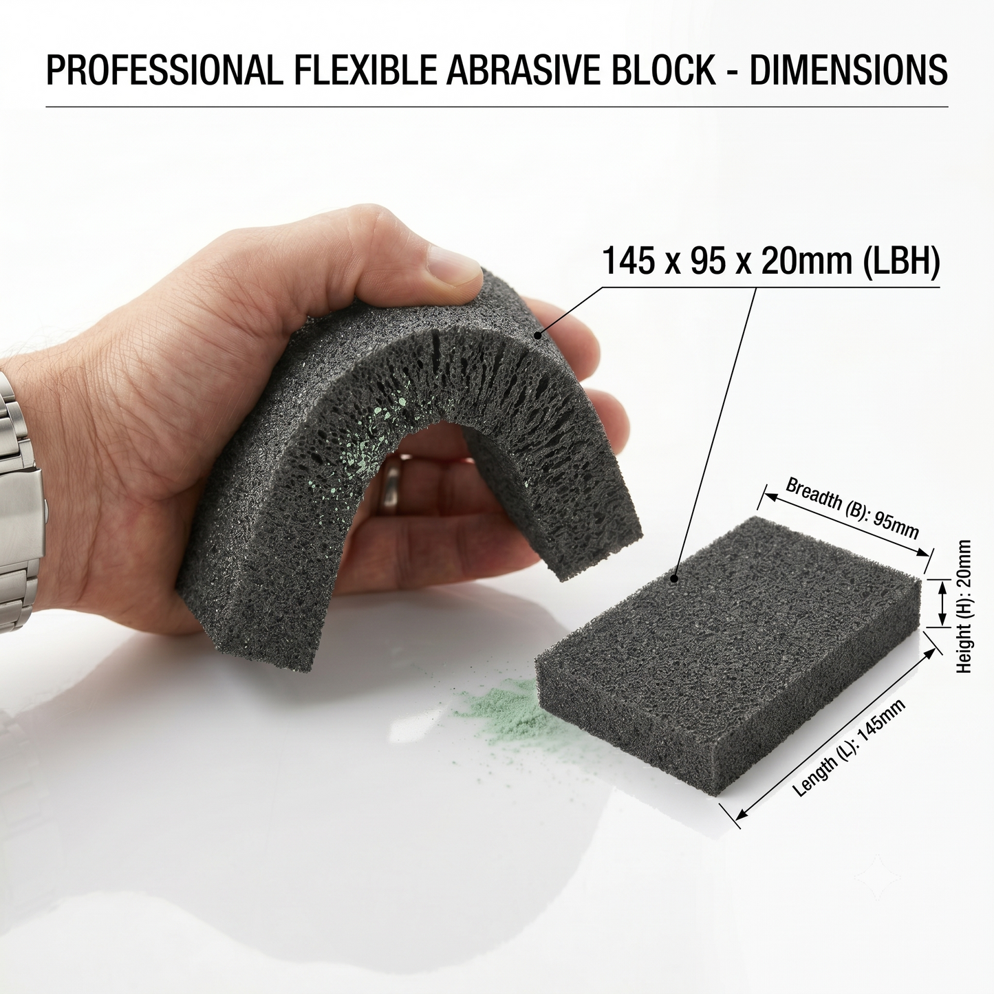 Flexi-Sand XPS Foam Flexible Sanding Block (145 x 95 x 20mm) - 2 Pack