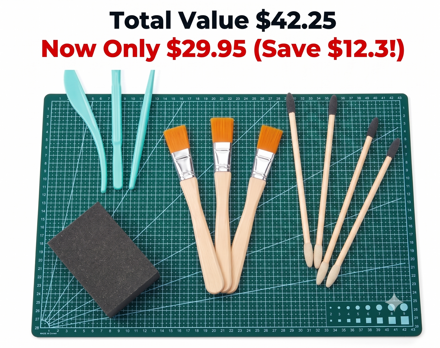 Hobby Foam Texture & Finishing Combo | Hobby Cutting Board & Foam Sculpting Tool Kit