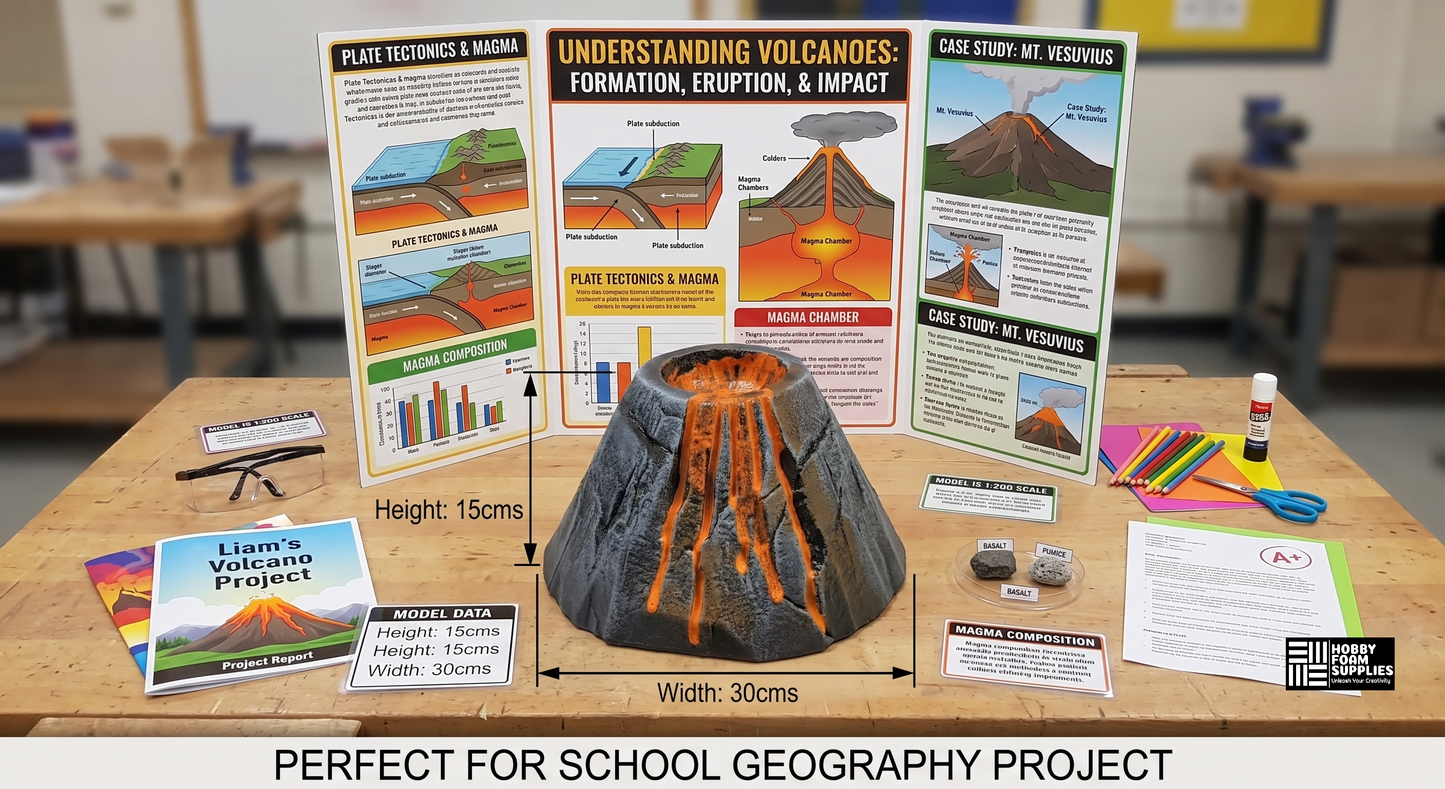 Ultimate Realistic DIY Foam Volcano Model Kit – Perfect for School Projects & Hobby Dioramas
