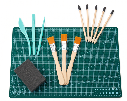 Hobby Foam Texture & Finishing Combo | Hobby Cutting Board & Foam Sculpting Tool Kit