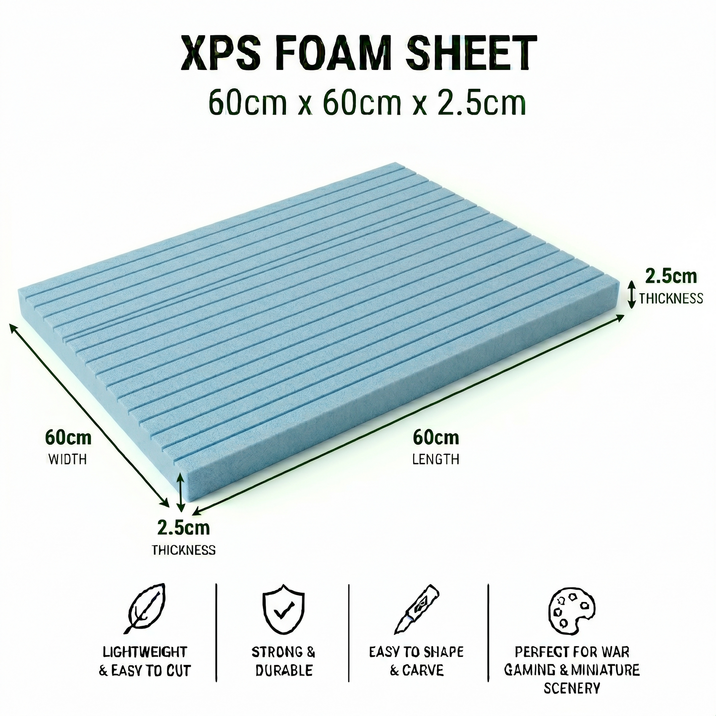 60 x 60cm Large XPS Foam Board for DIY Insulation & Large Models