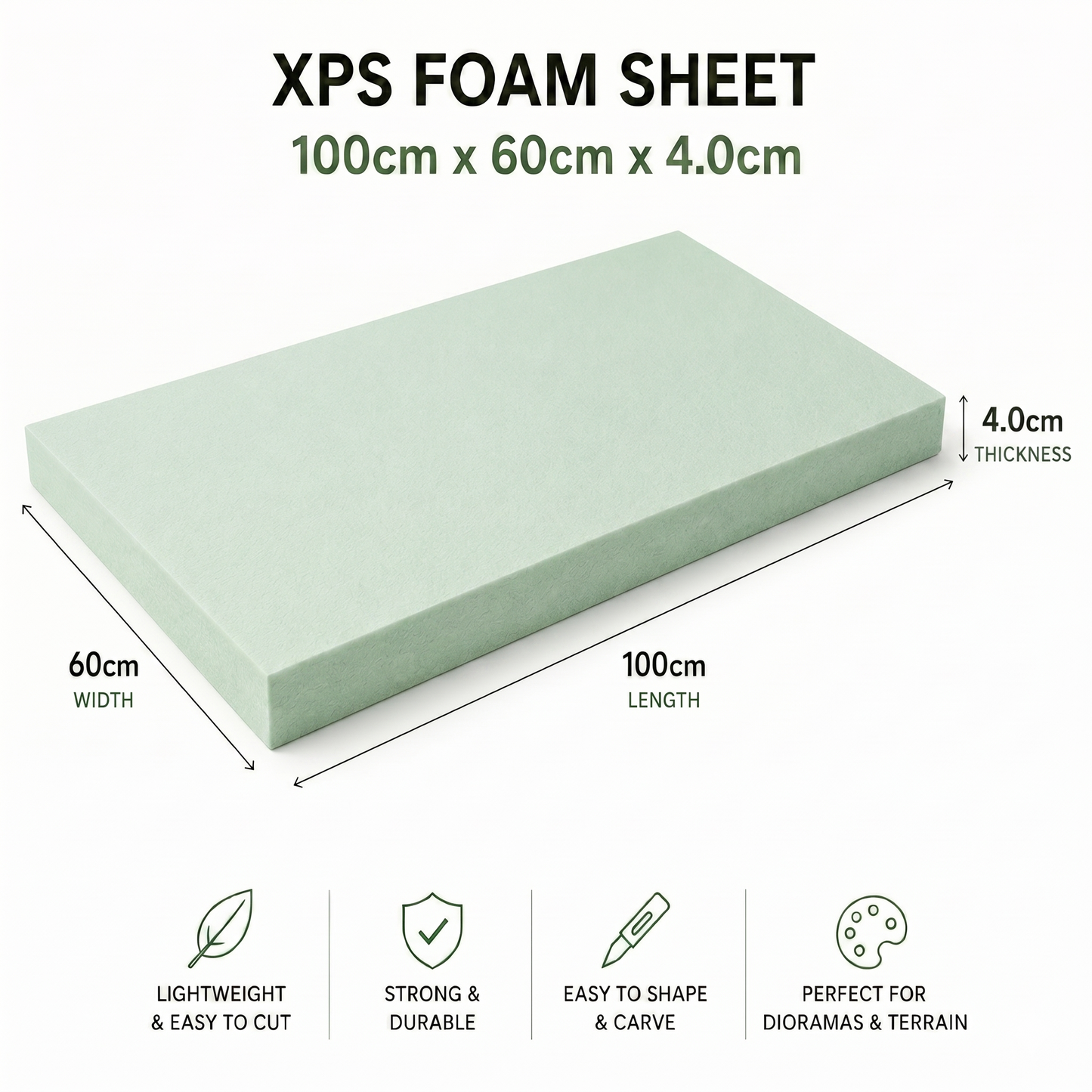 100 x 60cm Large XPS Foam Board for DIY Insulation & Large Models