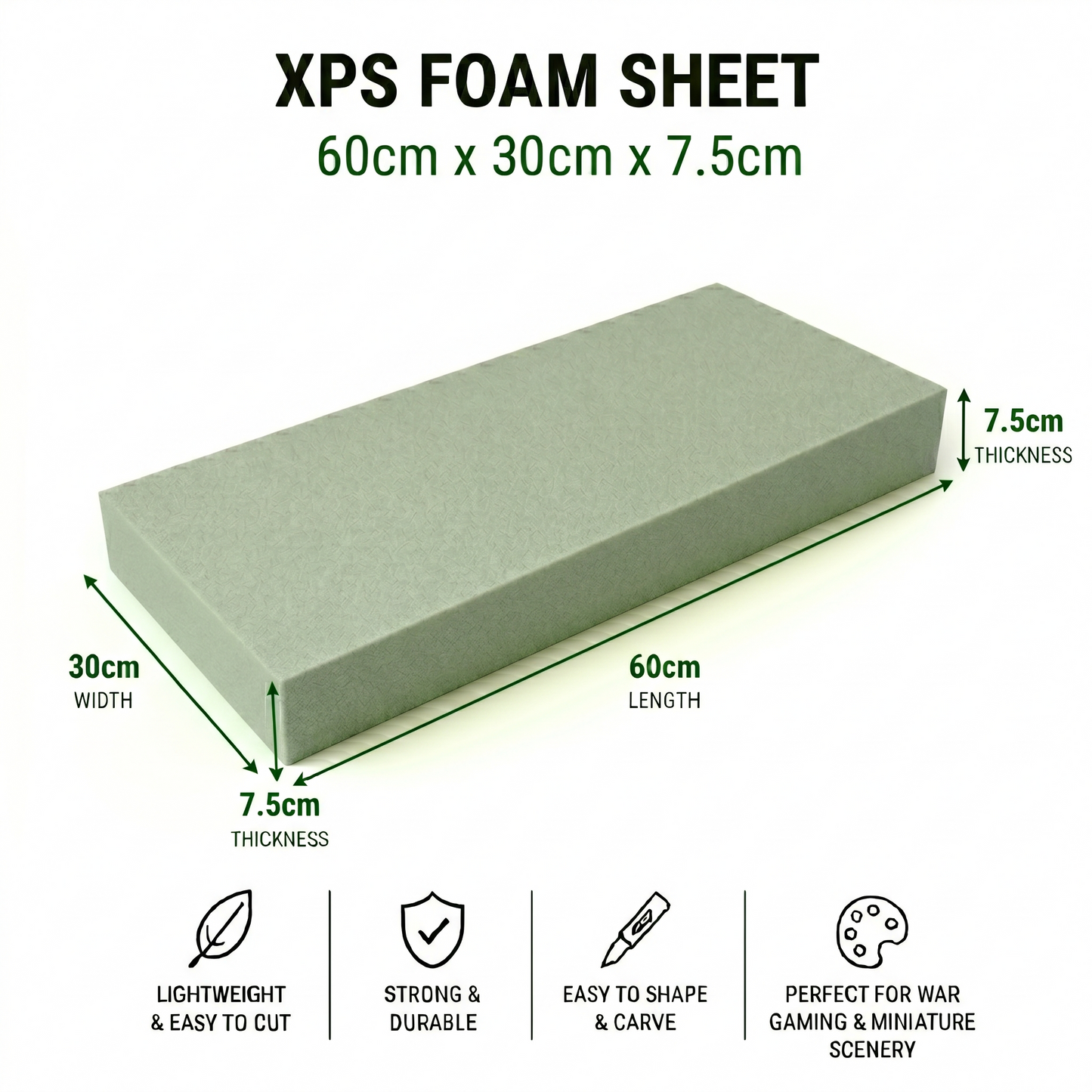 60 x 60cm Large XPS Foam Board for DIY Insulation & Large Models