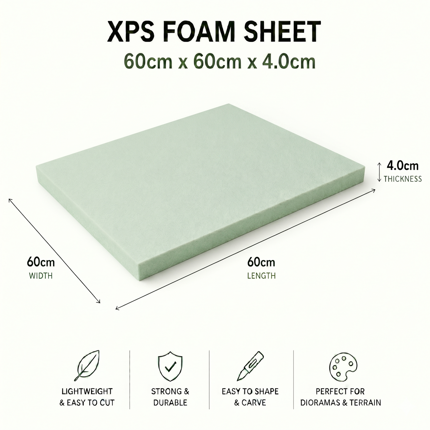 60 x 60cm Large XPS Foam Board for DIY Insulation & Large Models