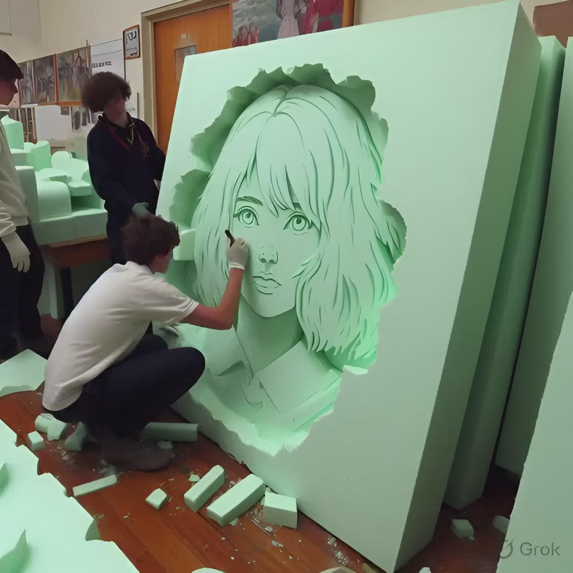 Load video: 7.5cms XPS Foam sculpting